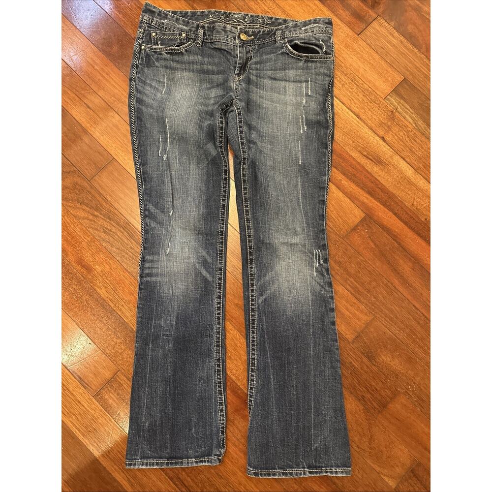 Express Jeans Womens 12 Blue Denim Barely Bootcut Zelda Slim Fit Ultra Low